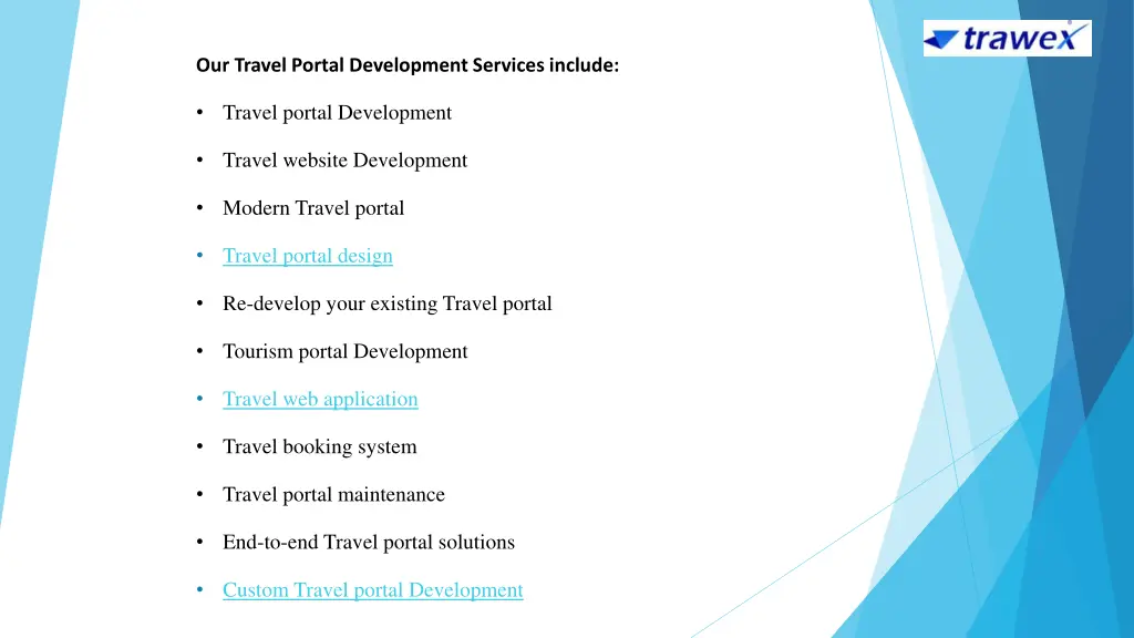 our travel portal development services include