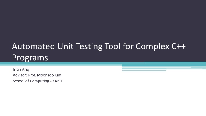 automated unit testing tool for complex c programs