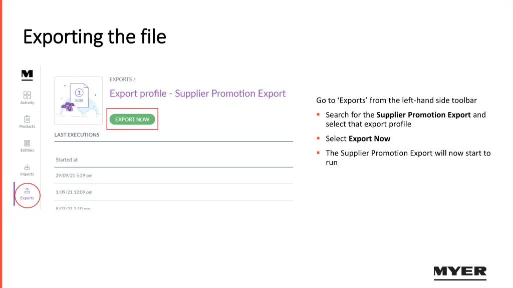 exporting the file exporting the file