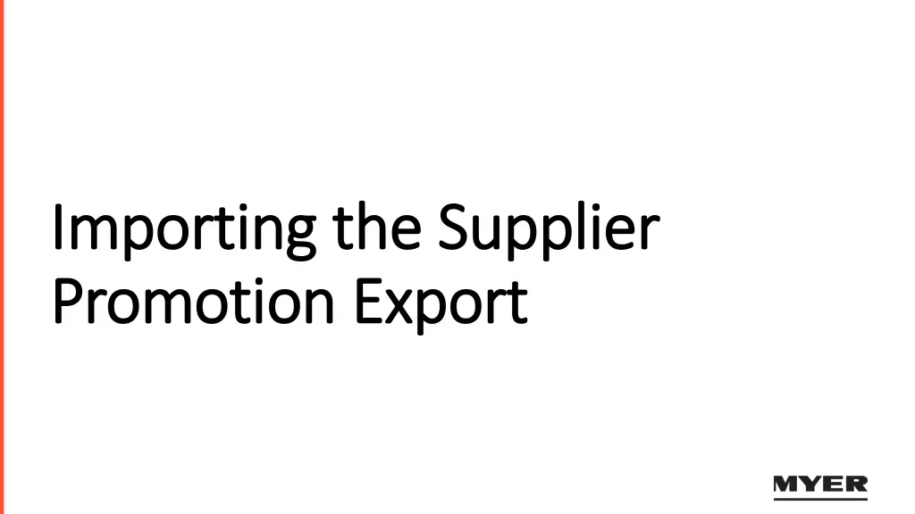 importing the supplier importing the supplier