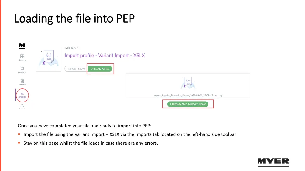 loading the file into pep loading the file into