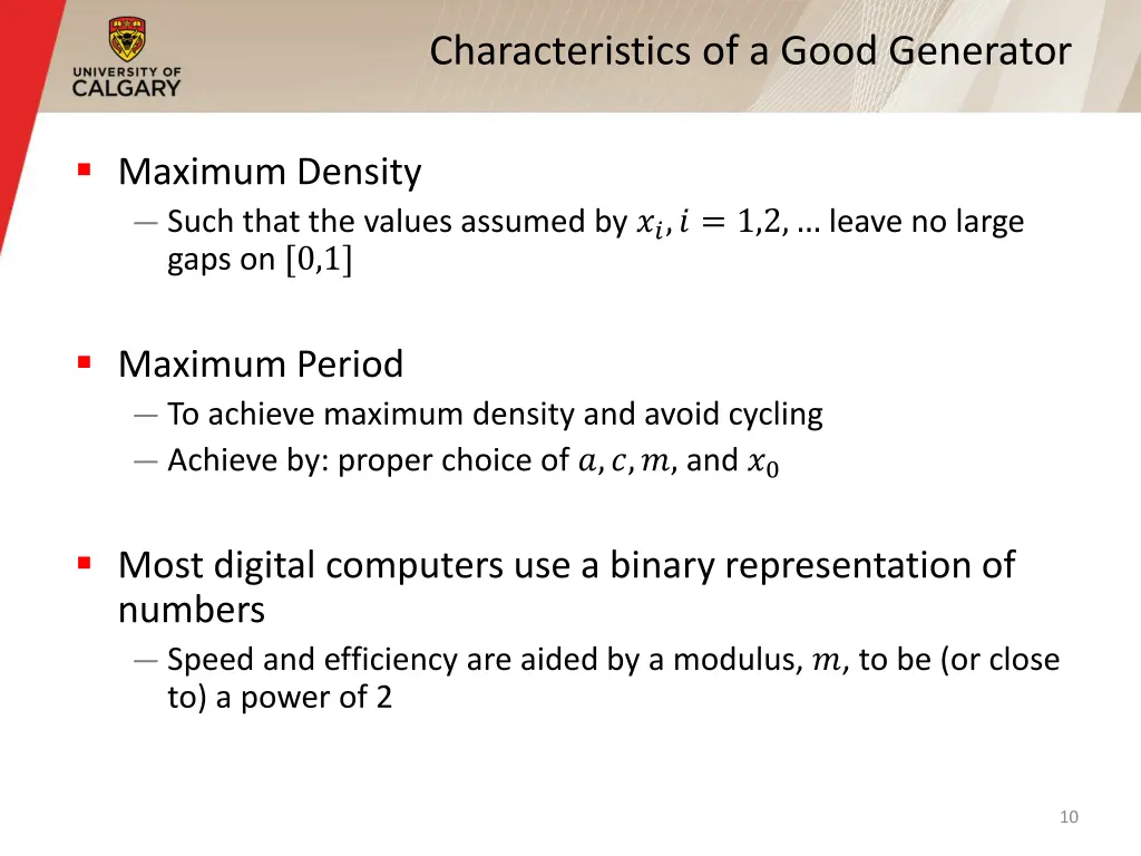 characteristics of a good generator