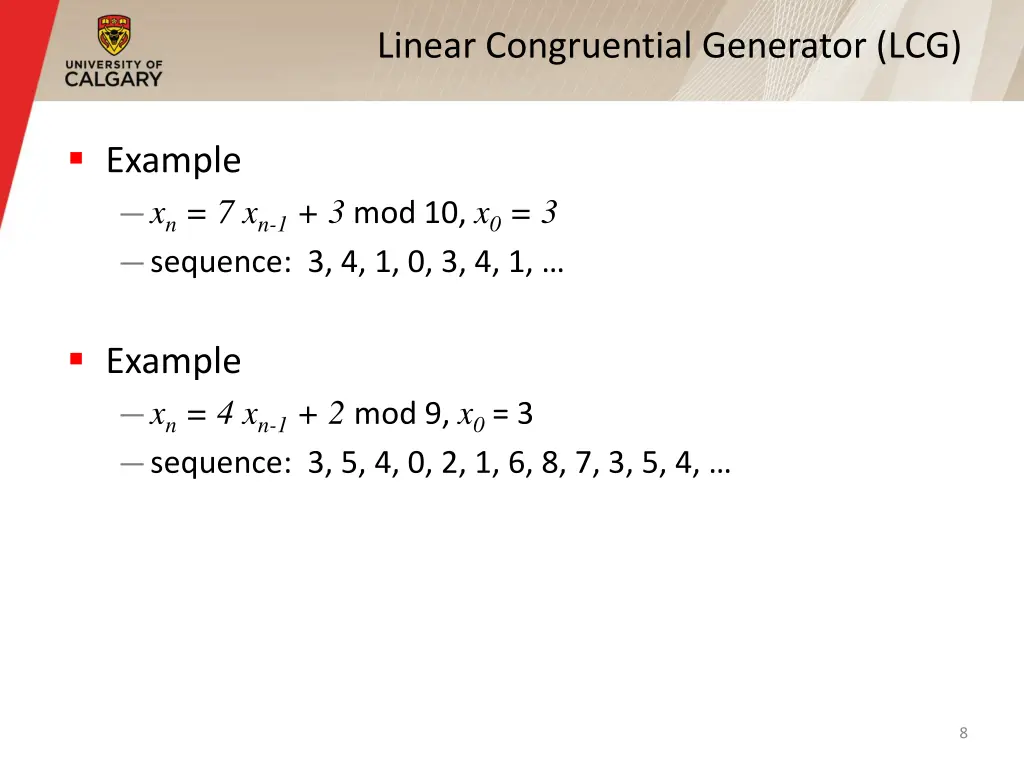 linear congruential generator lcg 1