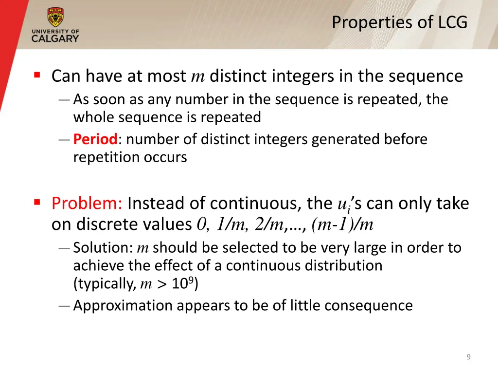 properties of lcg