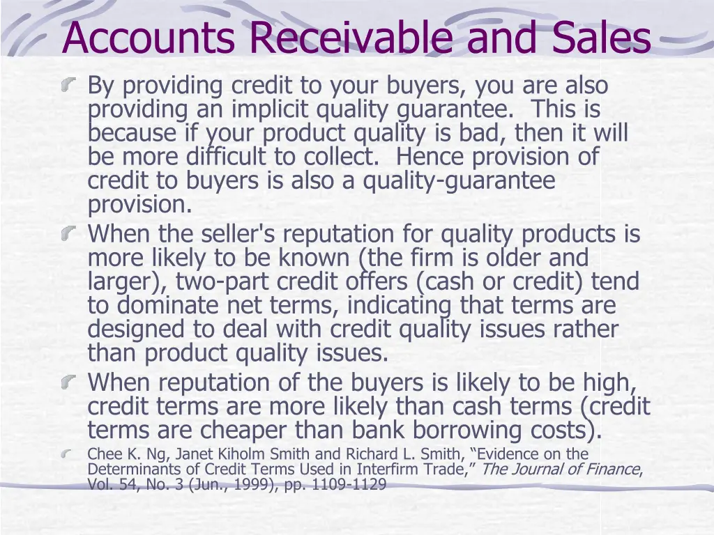accounts receivable and sales by providing credit