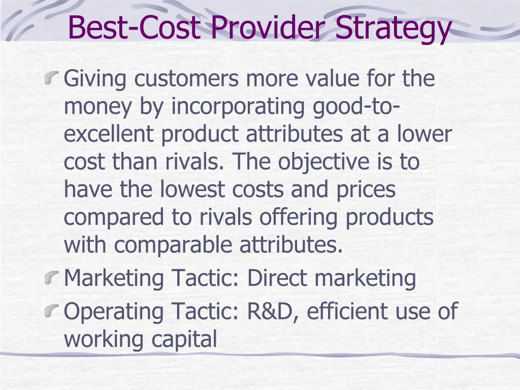 best cost provider strategy