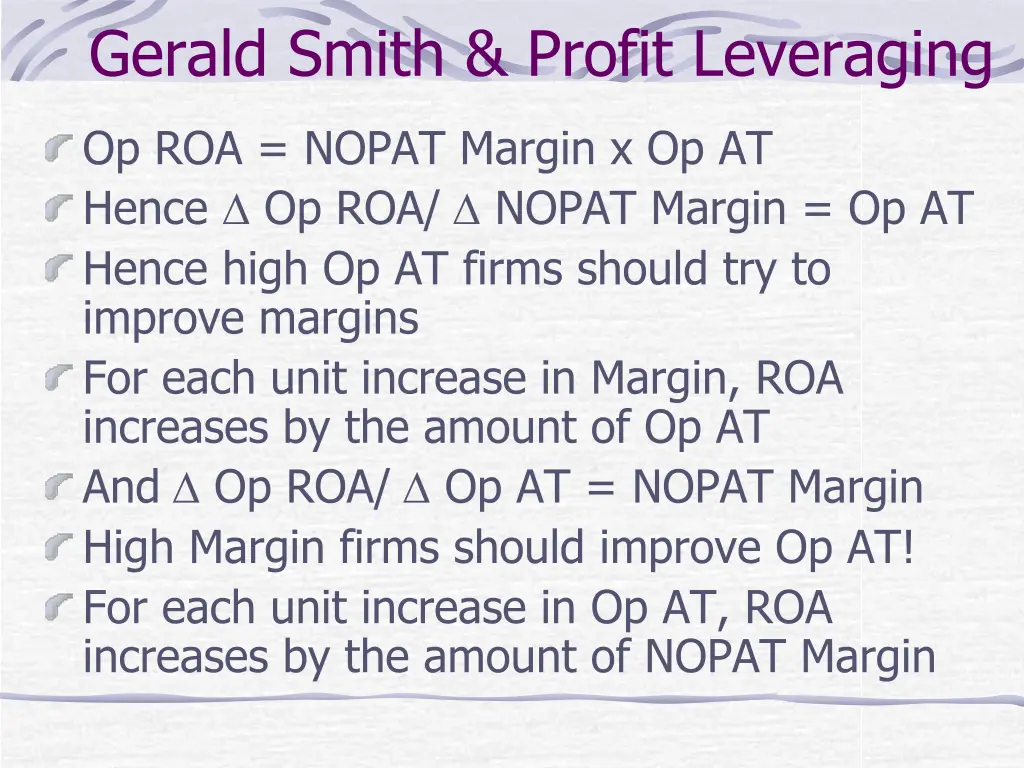 gerald smith profit leveraging