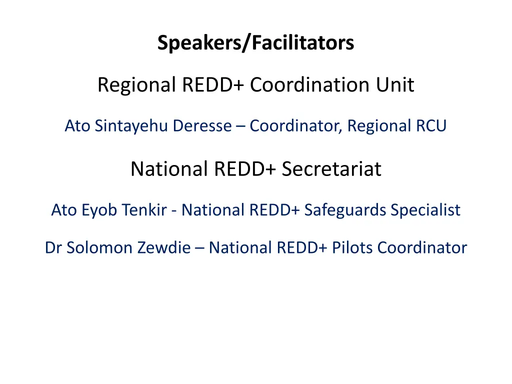 speakers facilitators