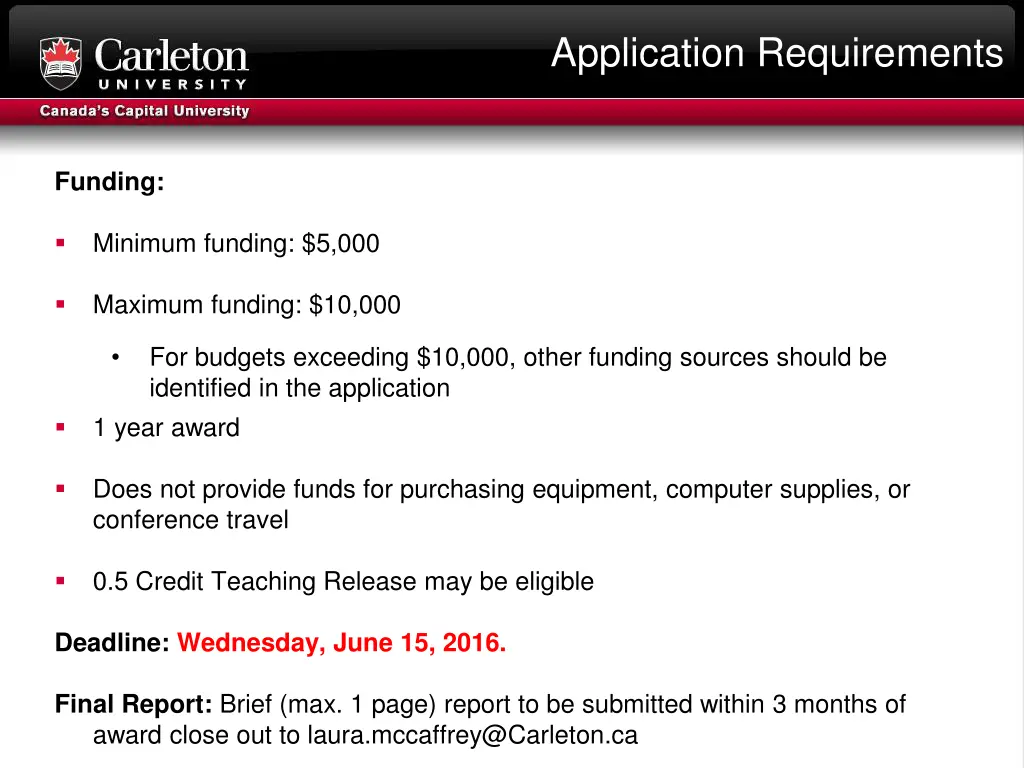 application requirements 2