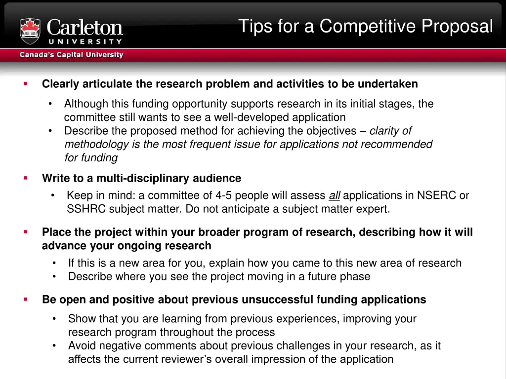 tips for a competitive proposal