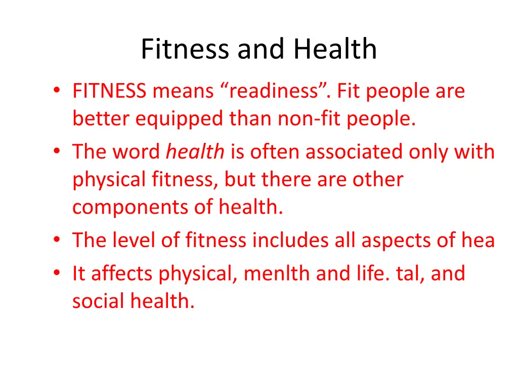 fitness and health fitness means readiness