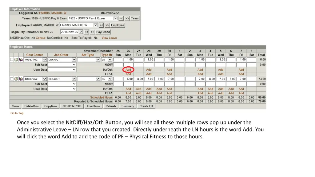 once you select the nitdiff haz oth button