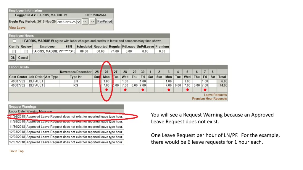 you will see a request warning because