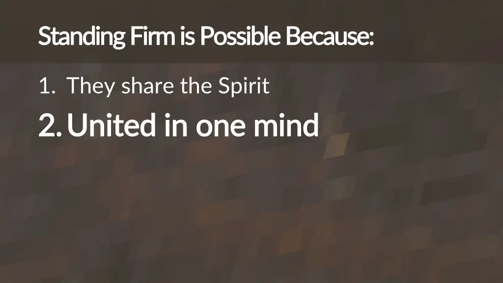 standing firm is possible because standing firm 1