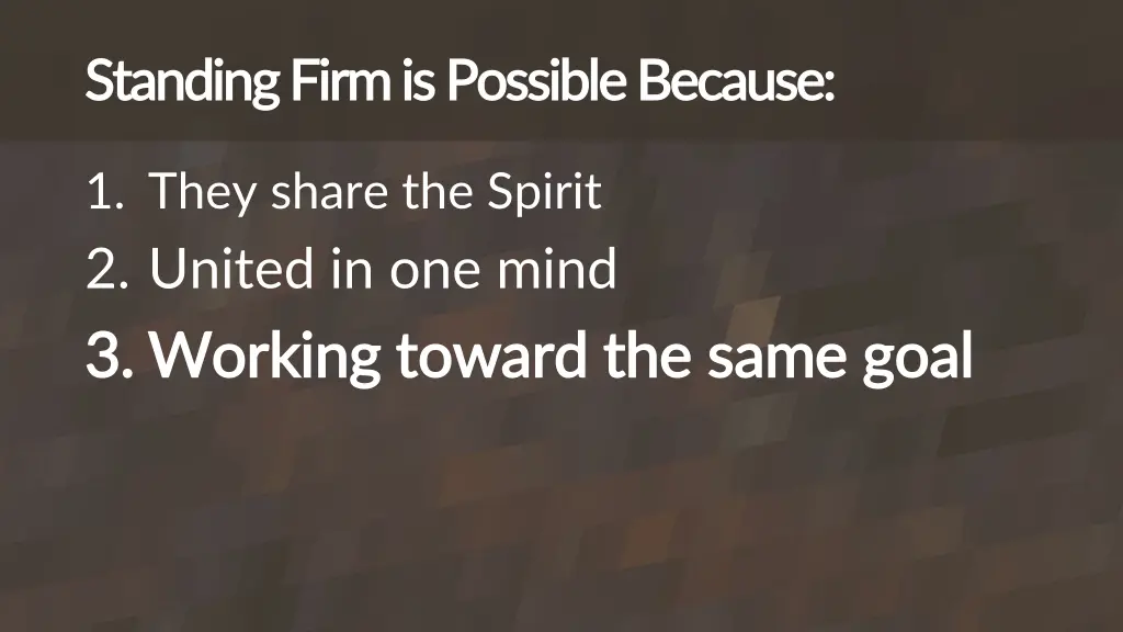 standing firm is possible because standing firm 2