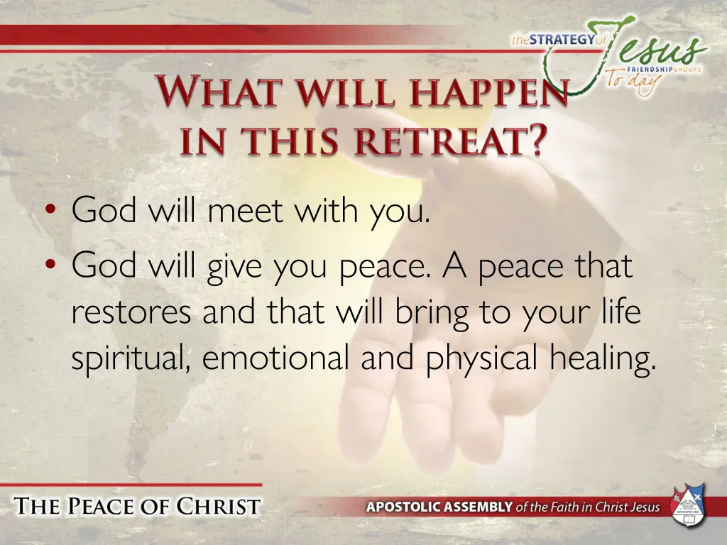 god will meet with you god will give you peace