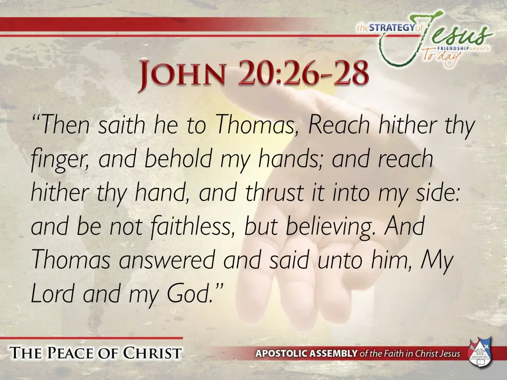 then saith he to thomas reach hither thy finger