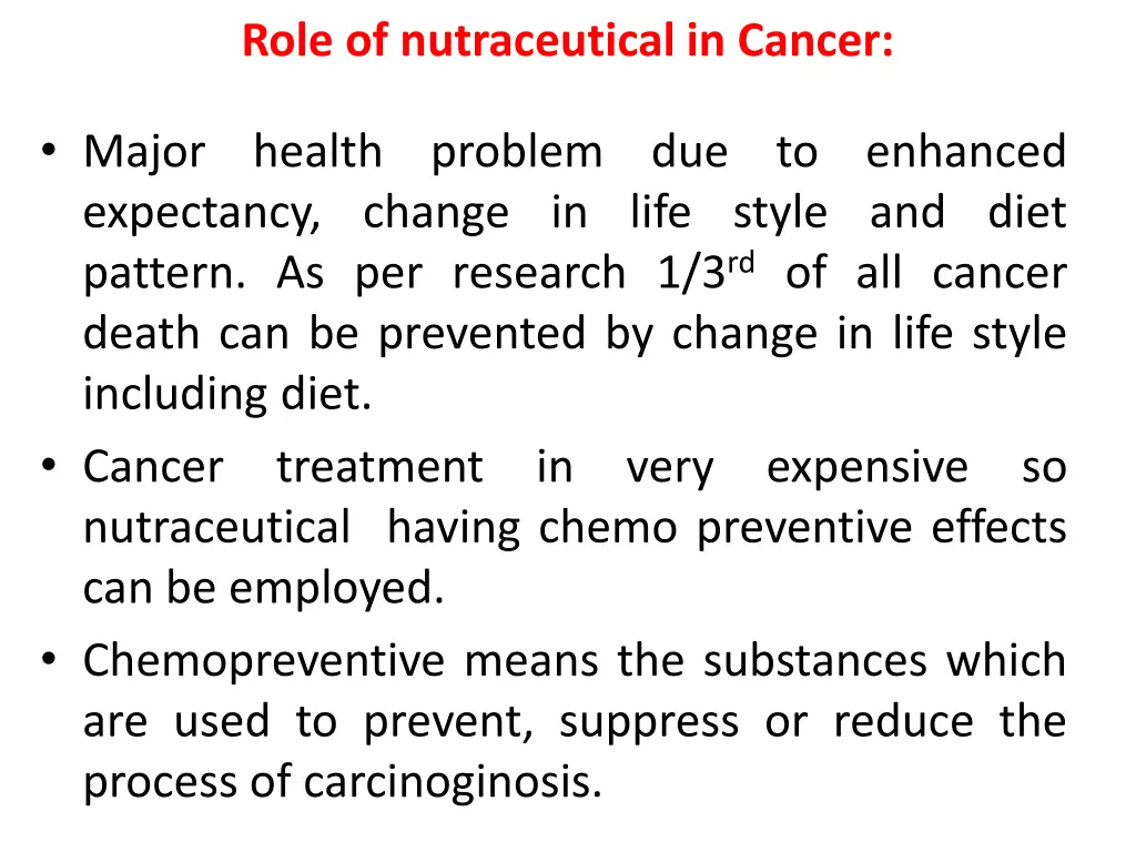 role of nutraceutical in cancer