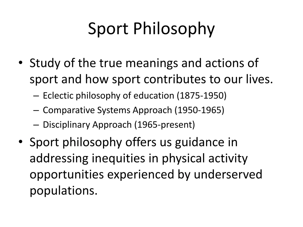 sport philosophy