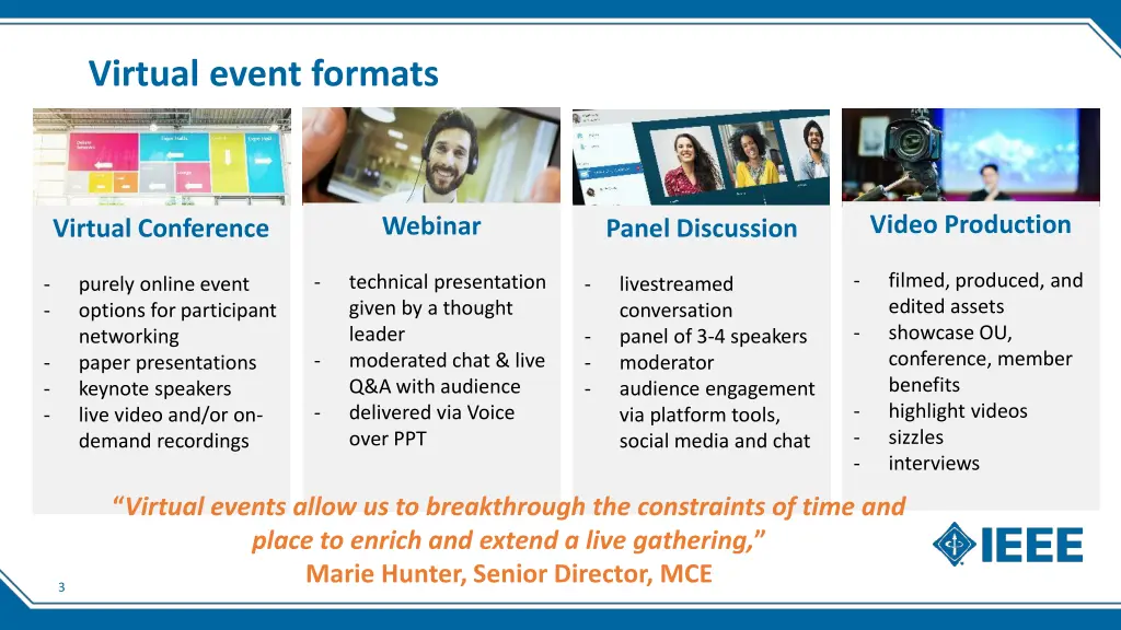 virtual event formats