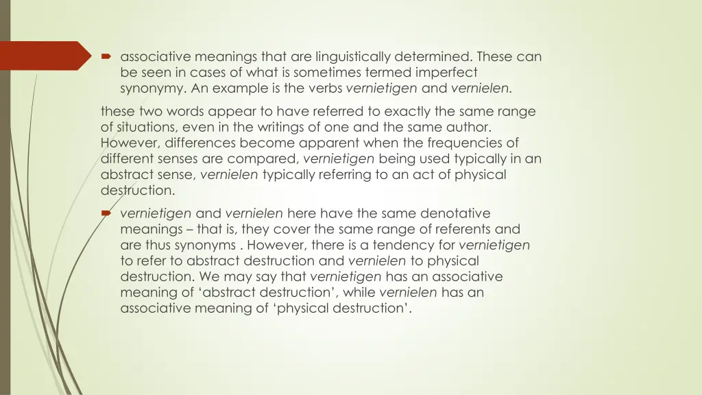 associative meanings that are linguistically