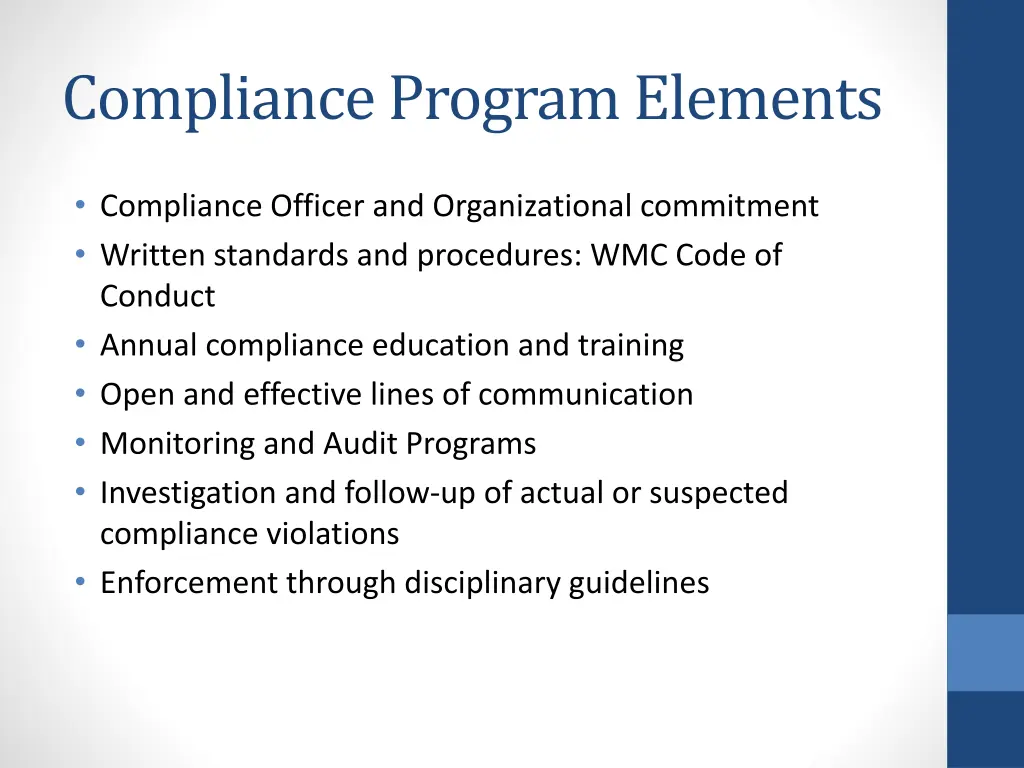compliance program elements