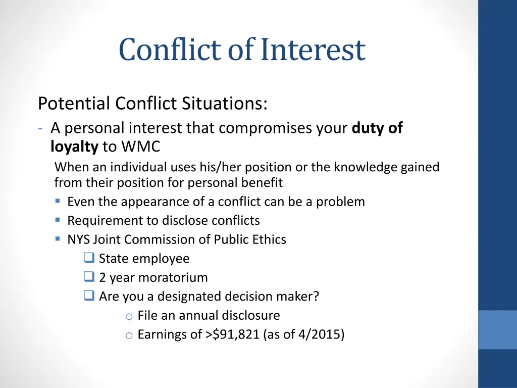 conflict of interest
