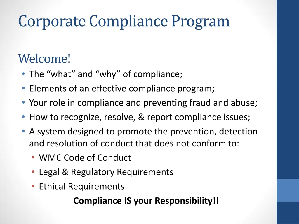 corporate compliance program 1