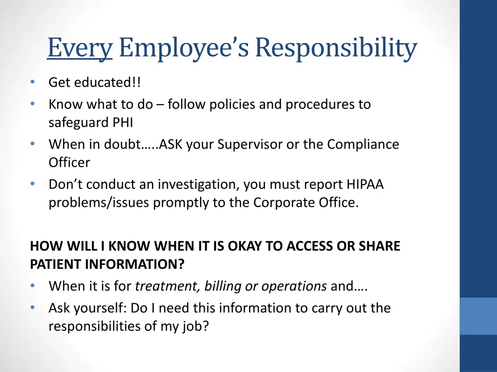 every employee s responsibility