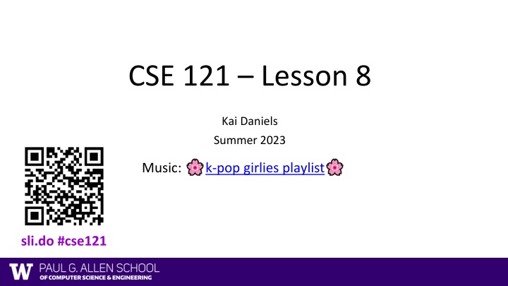 cse 121 lesson 8