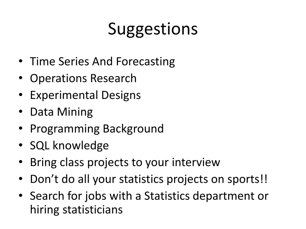 suggestions