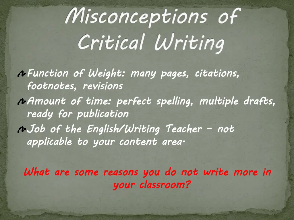 misconceptions of critical writing