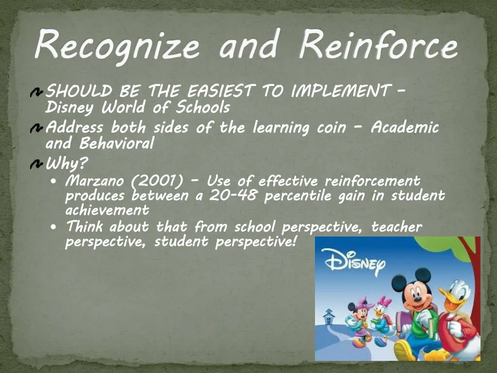 recognize and reinforce