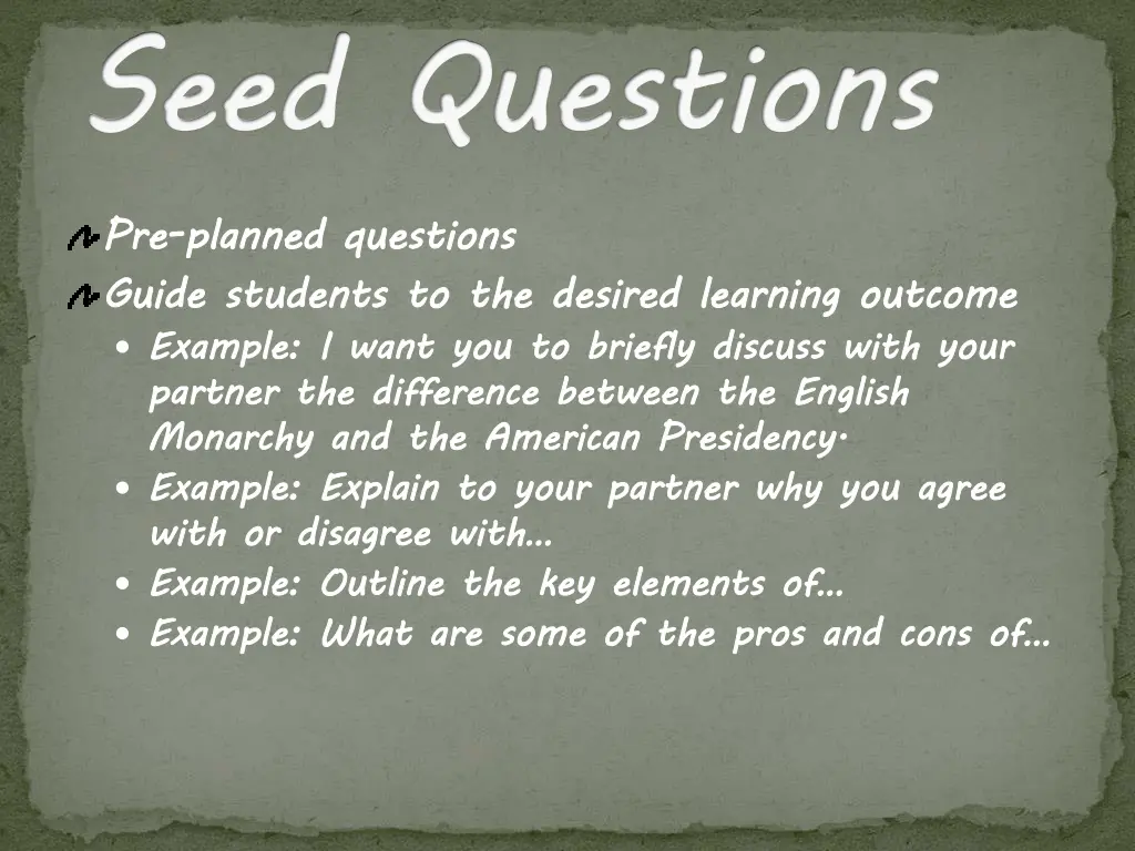 seed questions