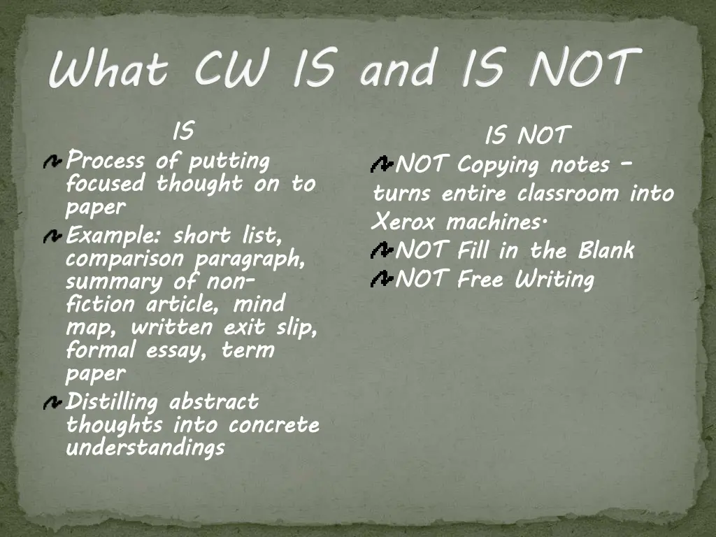 what cw is and is not
