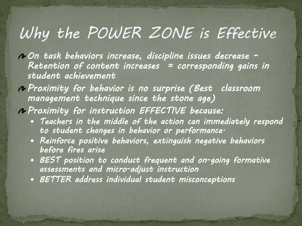 why the power zone is effectiv