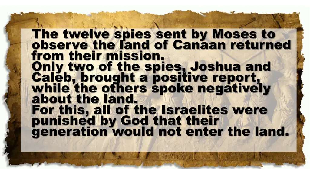 the twelve spies sent by moses to observe