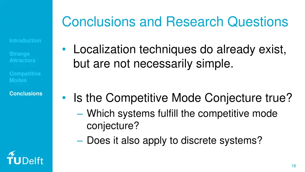 conclusions and research questions