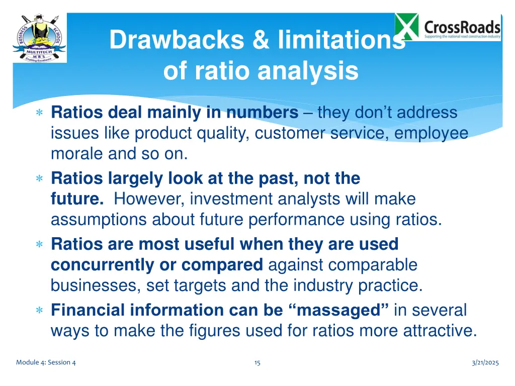 drawbacks limitations of ratio analysis