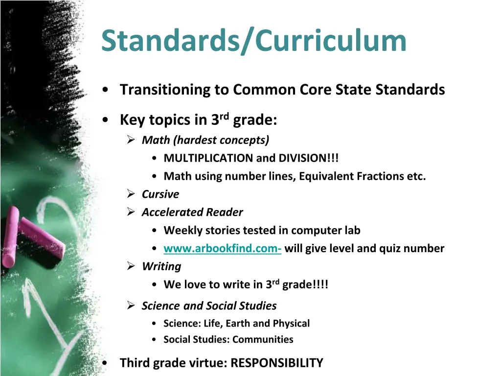 standards curriculum