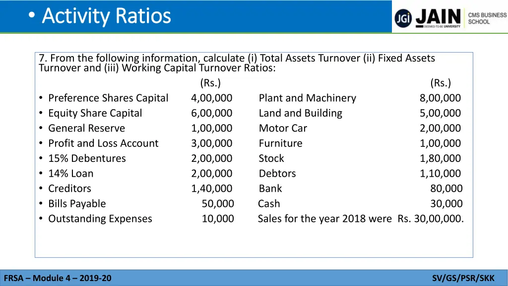 activity ratios activity ratios 6