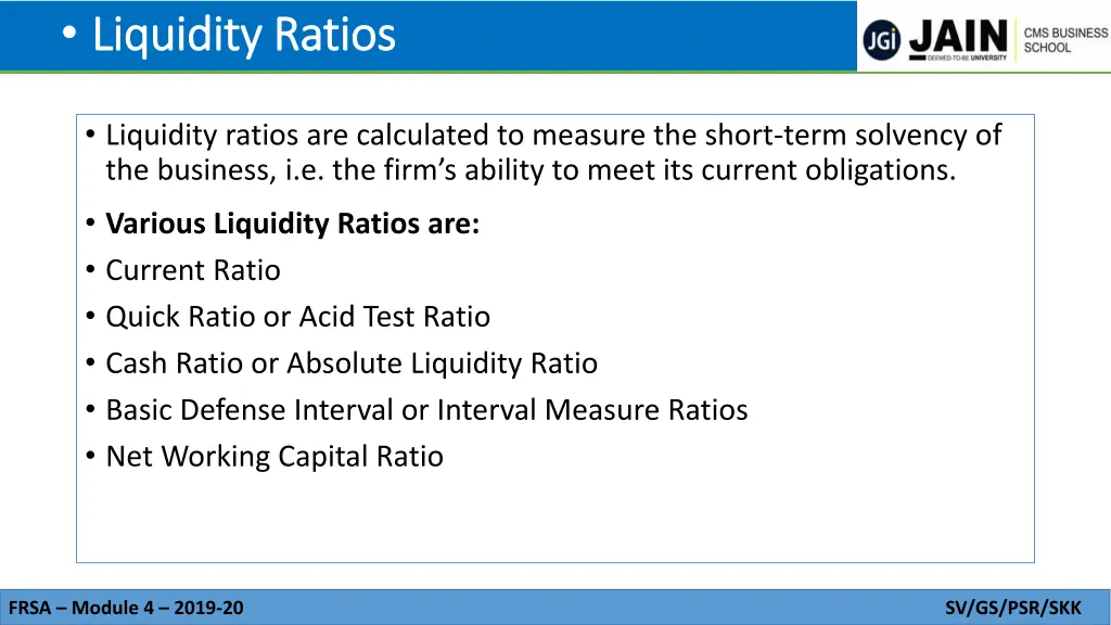 liquidity ratios liquidity ratios