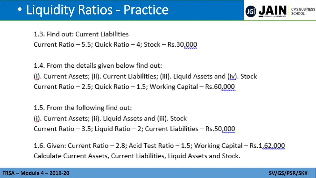 liquidity ratios liquidity ratios practice