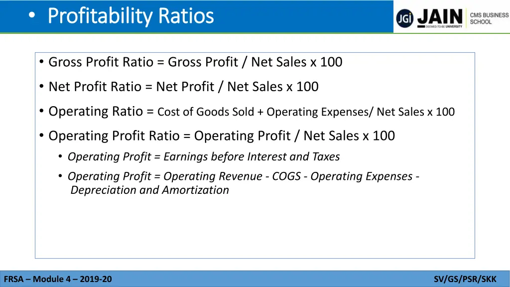 profitability ratios profitability ratios