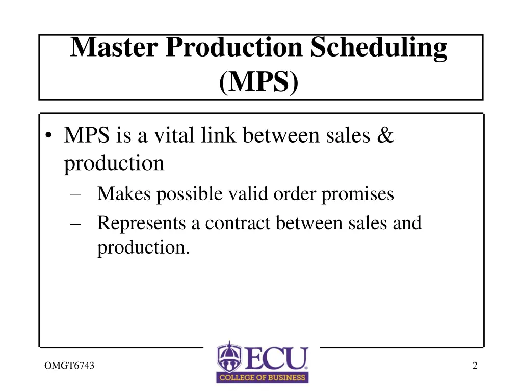 master production scheduling mps 1