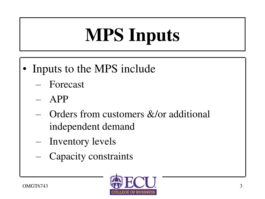 mps inputs