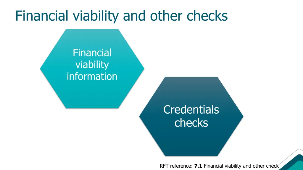 financial viability and other checks