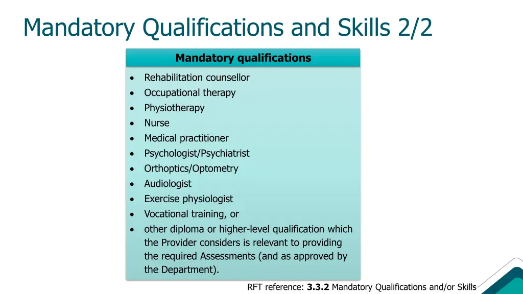 mandatory qualifications and skills 2 2
