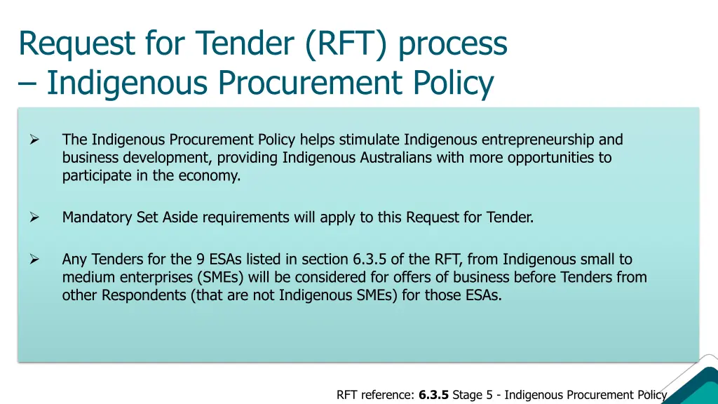request for tender rft process indigenous