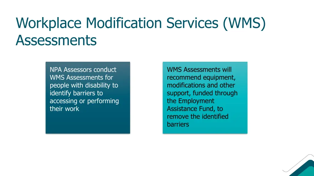 workplace modification services wms assessments